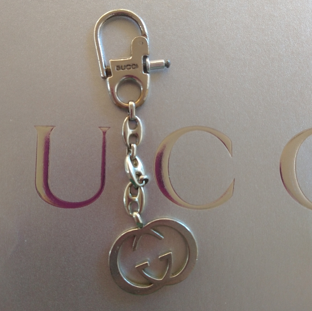 Vintage 1980's Silver Gucci Keychain